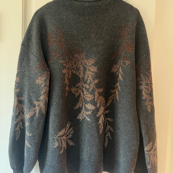 Garnet Hill Rollneck Shimmering Vine Sweater - Picture 3 of 6